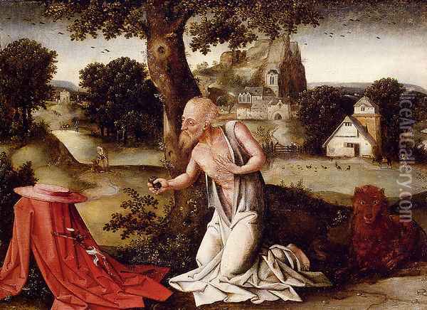 Landscape With The Penitent Saint Jerome Oil Painting - Joachim Patenier (Patinir)