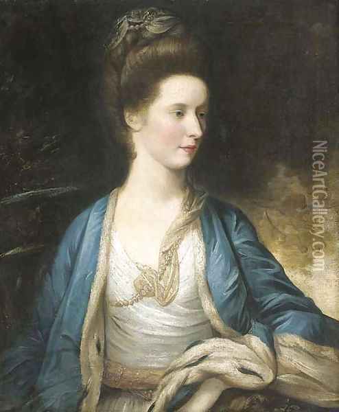 Portrait of Mrs. Hargreave Oil Painting - Sir Joshua Reynolds