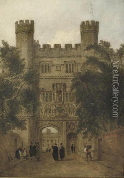 Trinity Gate, Cambridge Oil Painting - Joseph Murray Ince