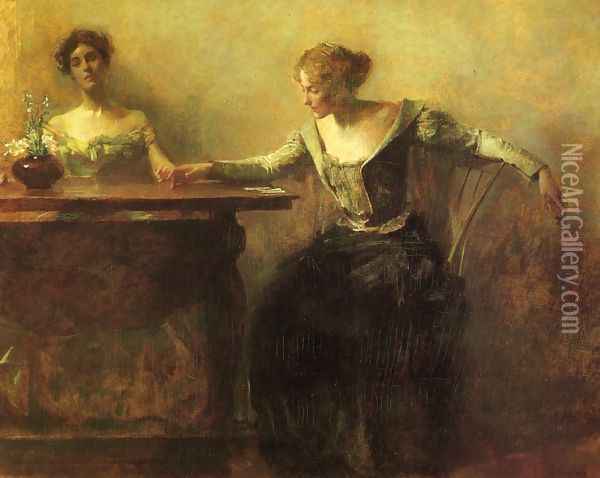 The Fortune Teller Oil Painting - Thomas Wilmer Dewing