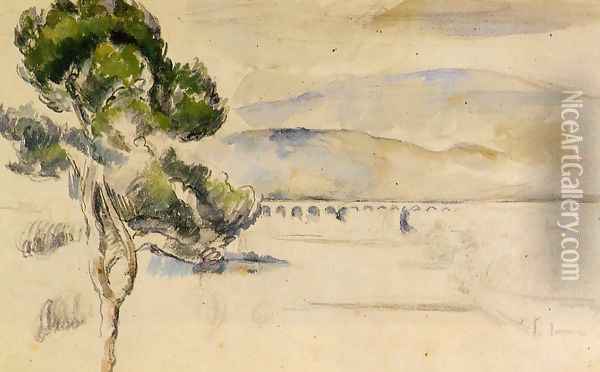Pine Tree In The Arc Valley Oil Painting - Paul Cezanne