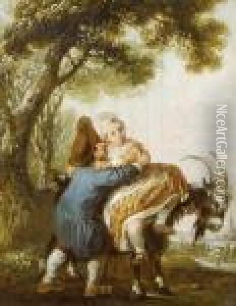 Enfant Jouant Avec Une Chevre Oil Painting - Francois Louis Joseph Watteau