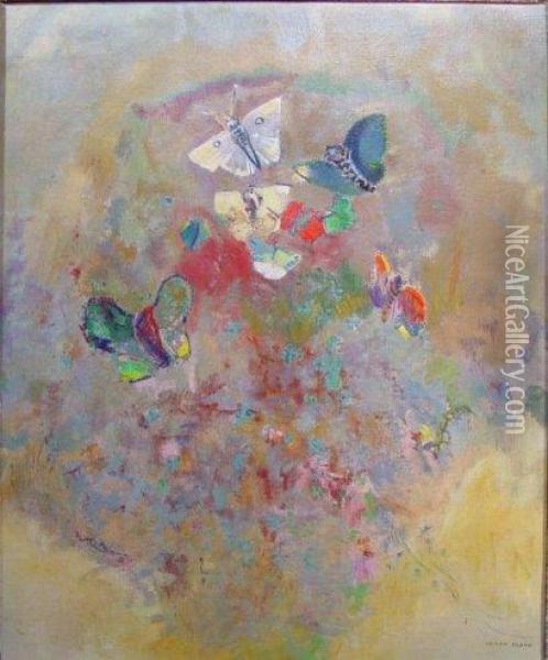 Les Papillons Oil Painting - Odilon Redon