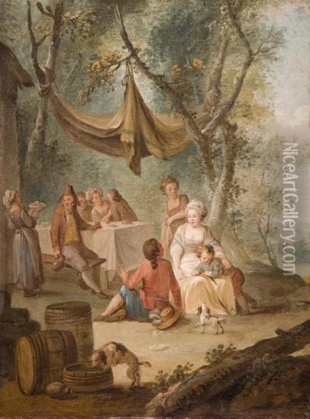 Scena Campestre Oil Painting - Jean-baptiste Deshays