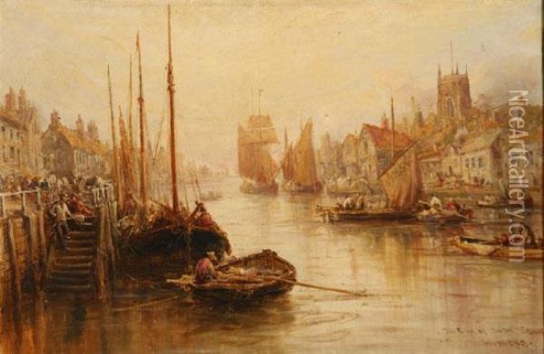 The River At Boston, Inshire Oil Painting - William Webb