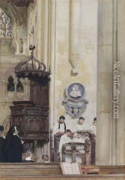 In Christ Church Cathedral Oil Painting - John Henry Lorimer