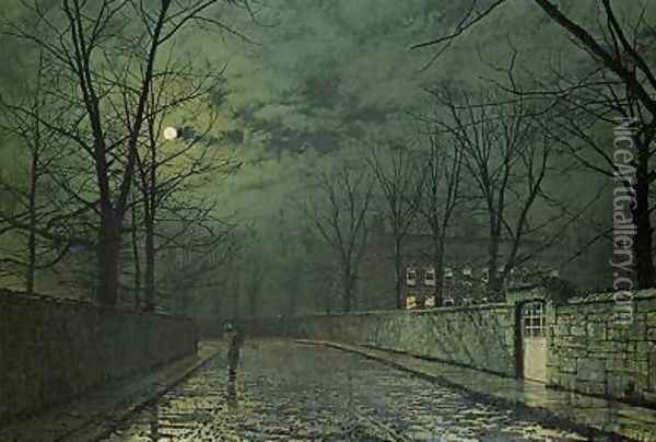 Moonlight After Rain Oil Painting - John Atkinson Grimshaw