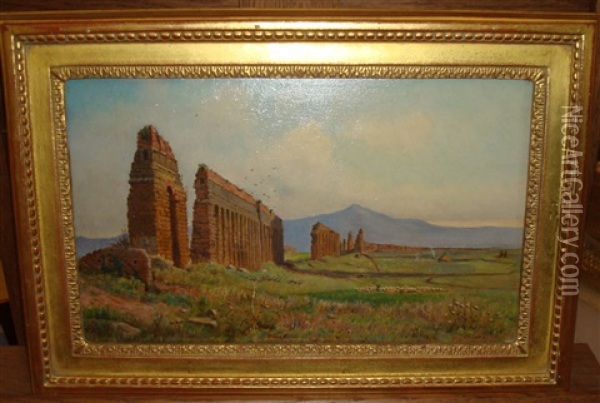 Les Ruines De L'aqueduc Oil Painting - Constantin (Carl Christian Constantin) Hansen