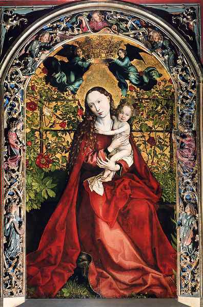 Madonna Of The Rose Bower Oil Painting - Martin Schongauer