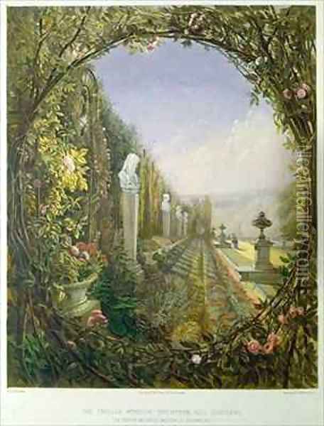 The Trellis Window, Trentham Hall Gardens Oil Painting - E. Adveno Brooke