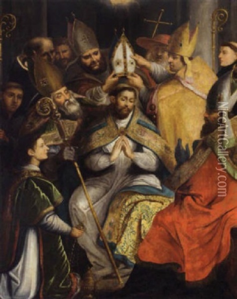 The Enthronment Of A Bishop Oil Painting - Peter Van Lint