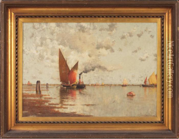 Approaching Venice Oil Painting - Walter Blackman