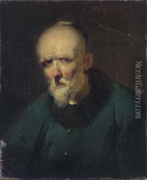 A Bearded Chinese Man Oil Painting - George Chinnery