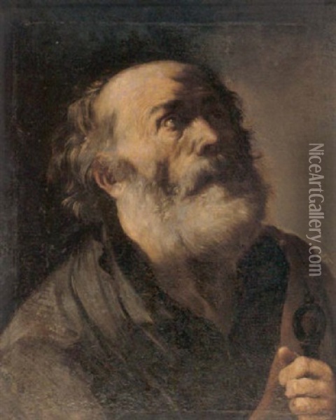 A Study Of Saint Peter Oil Painting -  Master of the Annunciation to the Shepherds