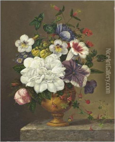 Vase De Fleurs Oil Painting - Georgius Jacobus J. Van Os