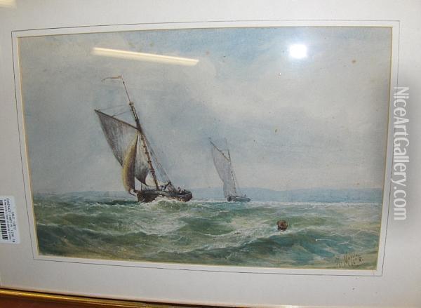 Shipping Scene Oil Painting - R. Malcolm