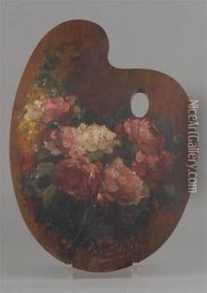 Composition Aux Roses Oil Painting - Hubert Bellis