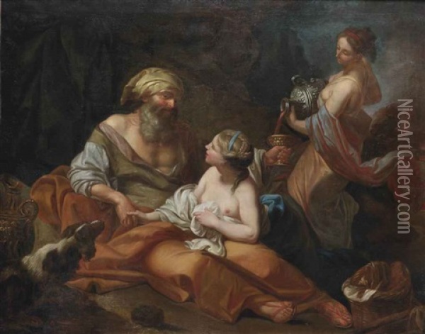 Lot And His Daughters Oil Painting - Louis Jean Francois Lagrenee