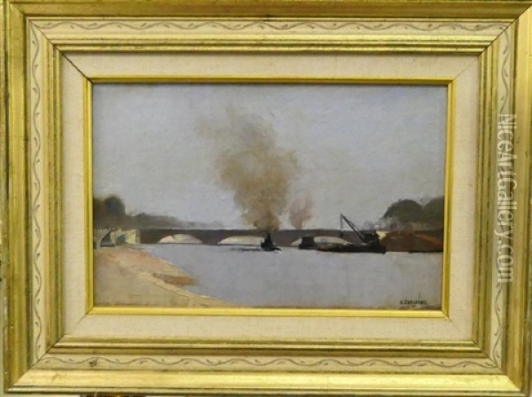 French Bridge Scene Oil Painting - Henri Evenepoel