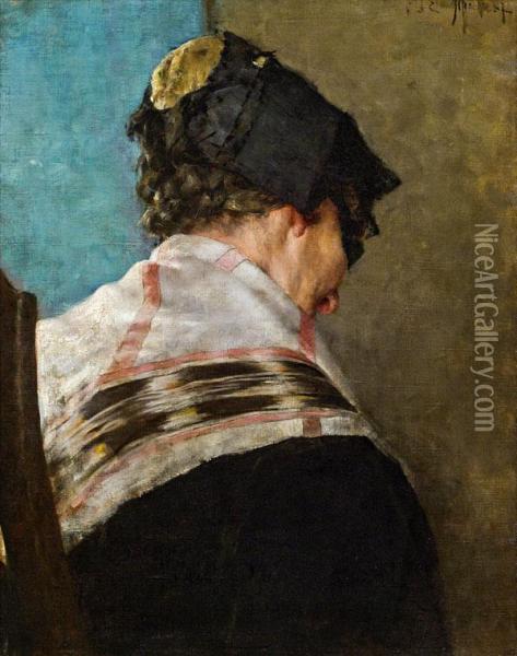 Weibliche Kopfstudie Oil Painting - Josef Engelhart