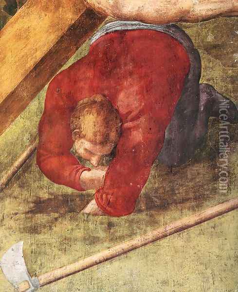 Martyrdom of St Peter (detail-4) 1546-50 Oil Painting - Michelangelo Buonarroti