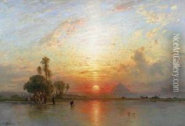 View Of Memphis. 1891. Oil Painting - Ernst Carl Eugen Koerner