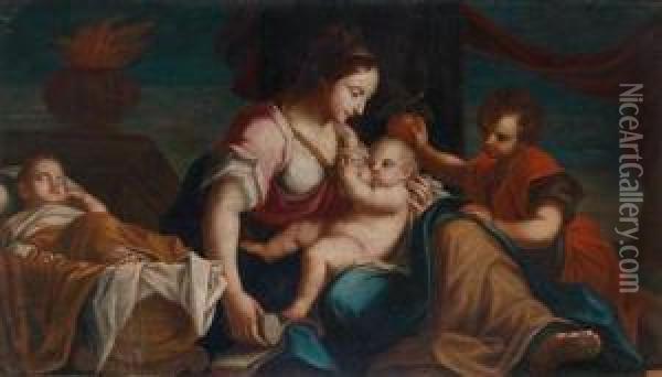 Caritas Romana Oil Painting - Marcantonio Franceschini