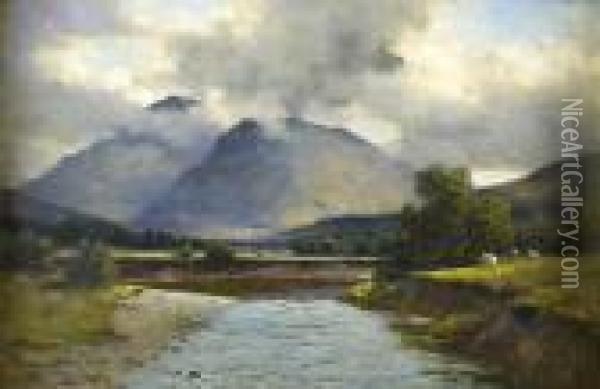 On Loch Orchay Oil Painting - Duncan Cameron