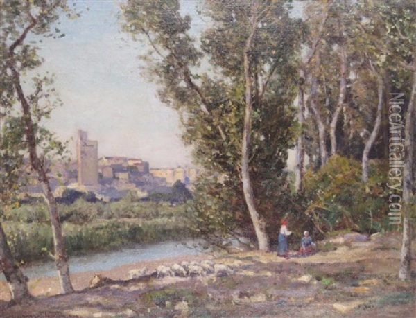 La Tour Phillipe Le Bel, Avignon, France Oil Painting - Herbert Hughes (Sir) Stanton