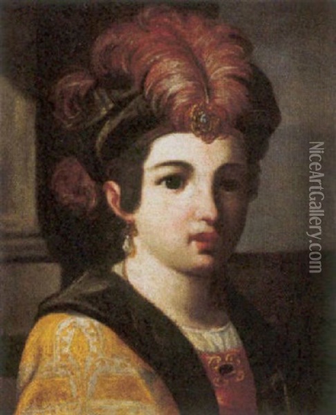 Ritratto Di Bambina Oil Painting - Antonio Mercurio Amorosi