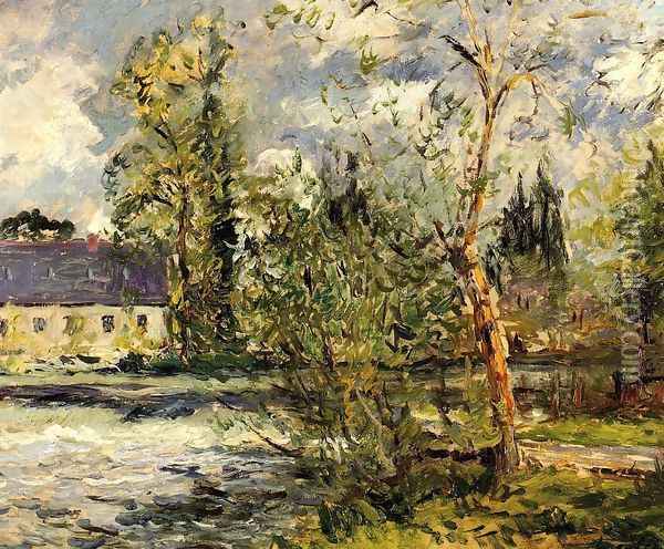 The Ponce Paper Factory on the Edge of the Sathe Woods Oil Painting - Maxime Maufra
