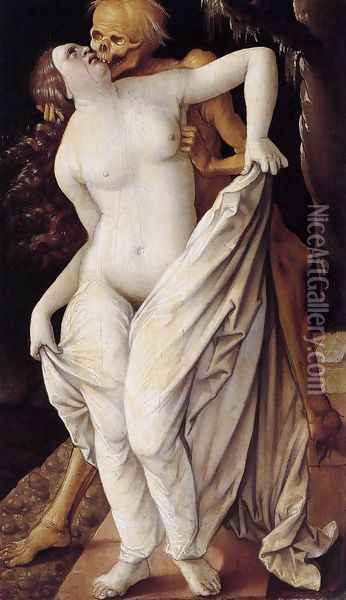 Death and the Maiden 1518-20 Oil Painting - Hans Baldung Grien