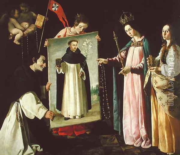 The Apparition of the Virgin to the Monk of Soriano Oil Painting - Francisco De Zurbaran
