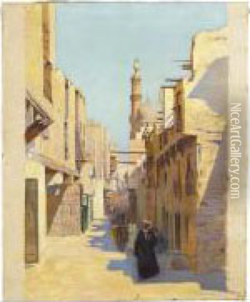 Mosquee Au Caire Oil Painting - Charles Louis Aug. Weisser