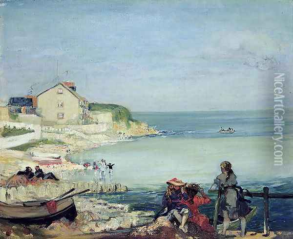 Beach Scene, Swanage Oil Painting - Charles Edward Conder