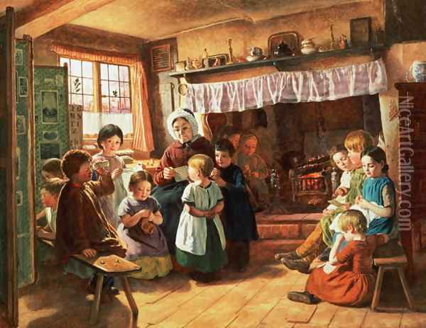 The School Room Oil Painting - Alfred Rankley