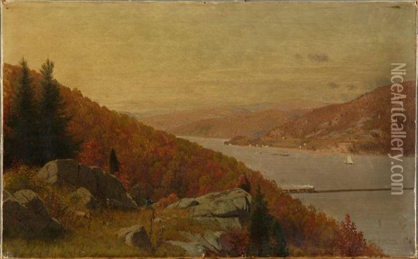 Hudson River View In Autumn Oil Painting - Frank Hartley Anderson
