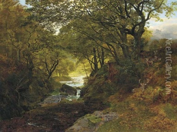 The Brook (after Poem By Alfred, Lord Tennyson) Oil Painting - George Vicat Cole