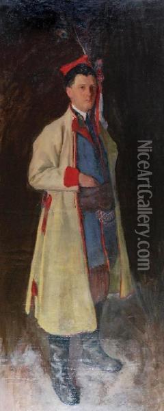 Portret Mlodzienca W Stroju Krakowskim Oil Painting - Stanislaw Janowski