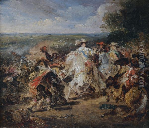 Esquisse Pour La Bataille De Rocroy Oil Painting - Francois - Joseph Heim