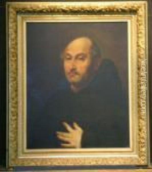 Portrait Of A Cleric, After Velasquez Oil Painting - William Bright Morris