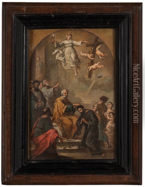 Sant'apollinare Consacrato Vescovo Oil Painting - Ercole Graziani the Younger