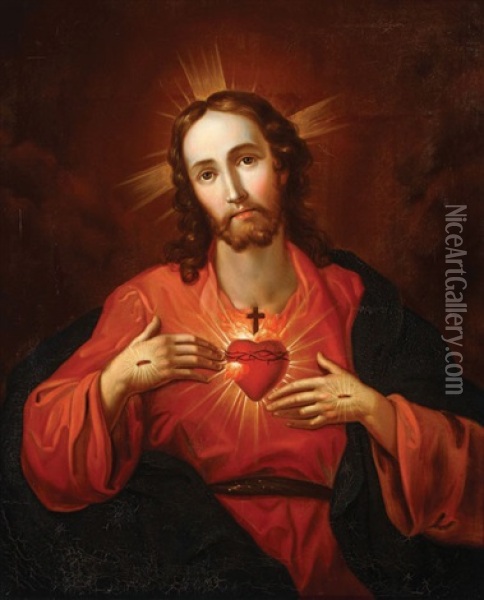 Sacred Heart Of Jesus Oil Painting - Carl Dietrich