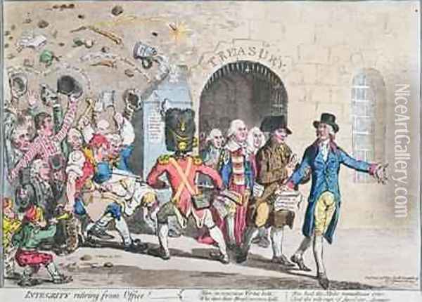 Integrity Retiring from Office Oil Painting - James Gillray