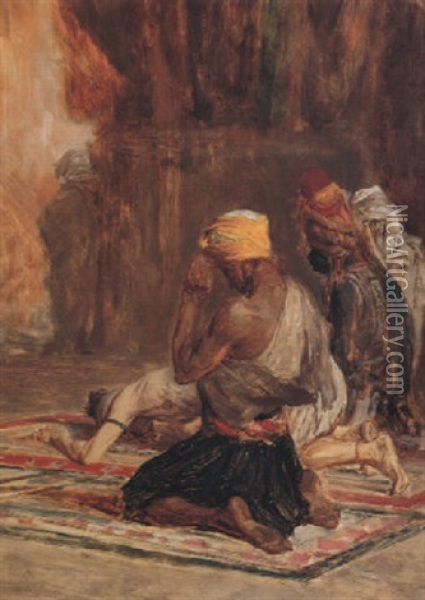 Priere Dans La Mosquee Oil Painting - Charles Bargue