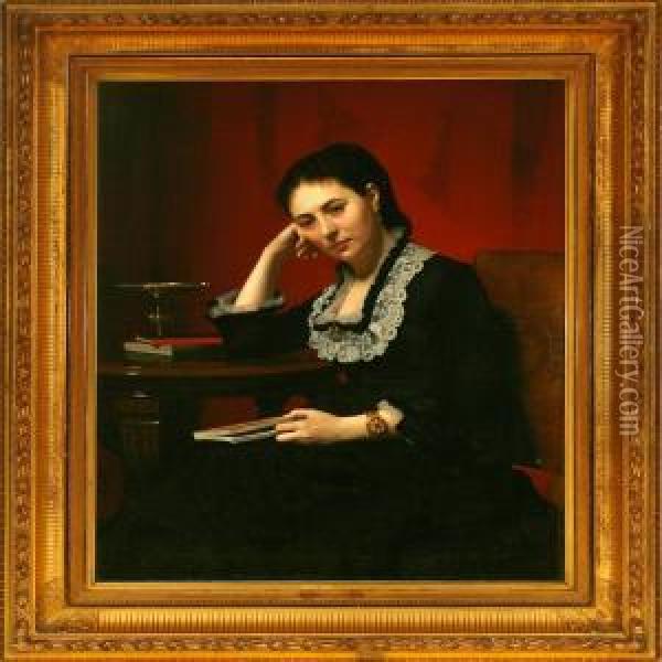 Portrait Of Mrs Oil Painting - Frederik Vermehren