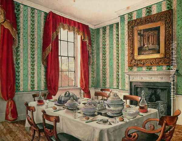 Our Dining Room at York, 1838 Oil Painting - Mary Ellen Best