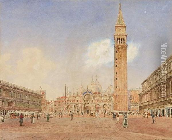 San Marco, Venedig Oil Painting - Rudolf Ritter von Alt