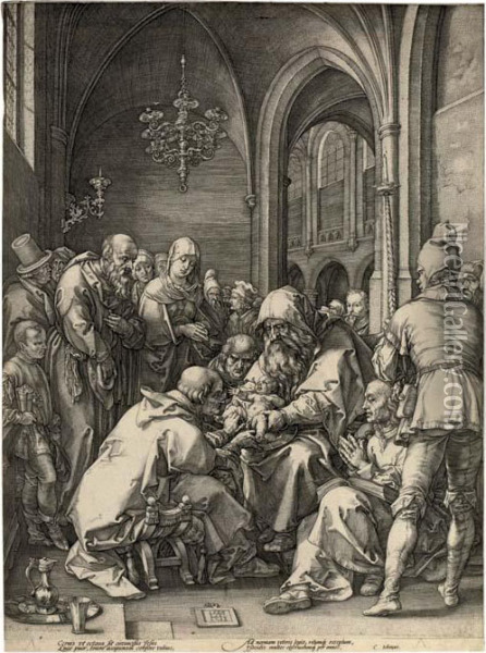 The Circumcision From The Life Of The Virgin Oil Painting - Hendrick Goltzius