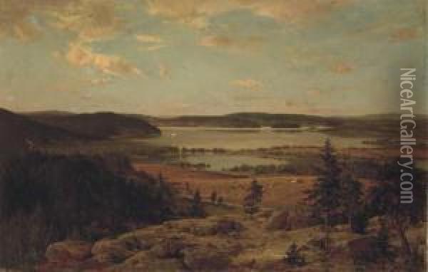 Roineen Lahdelma: The Bay Of Lake Roine, Finland Oil Painting - Hjalmar (Magnus) Munsterhjelm